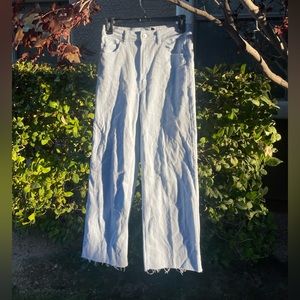 H&M blue pants, size 4, high waisted, straight legged